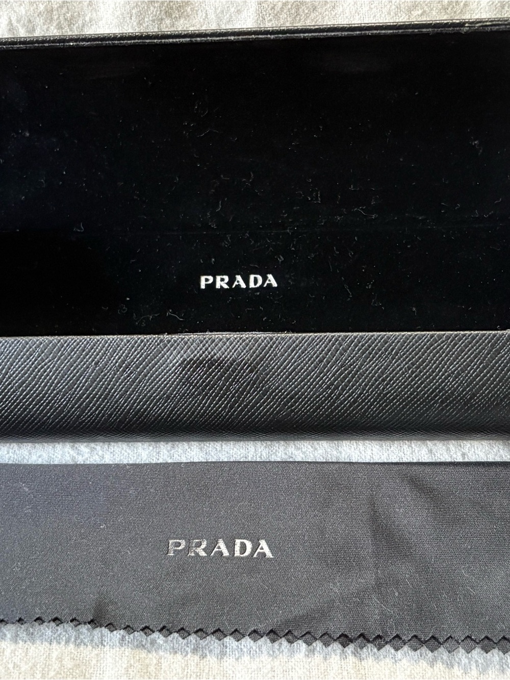 Prada Black Eyewear Case with Logo Cloth